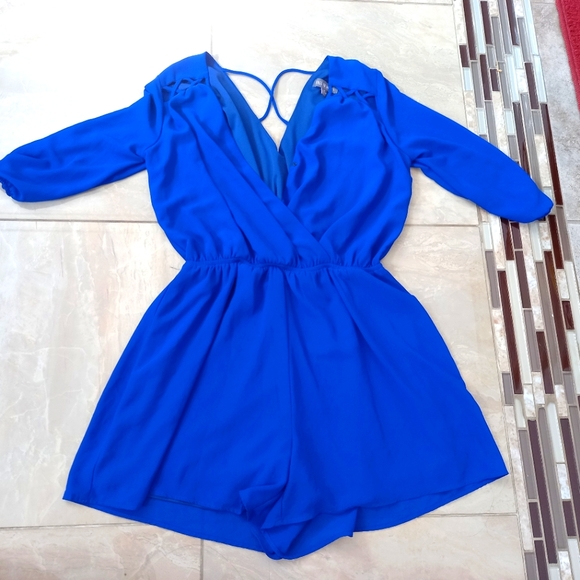 Rags to wishes blue romper size medium - Picture 1 of 8